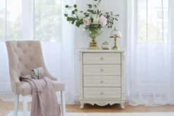 Arrediorg Sedia velluto rosa capitonné stile provenzale PRINCESS 08