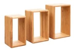 Arrediorg Set 3 mensole legno naturale massello di oliato