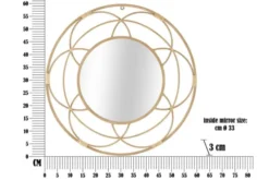 Arrediorg Specchio da Muro Valencia Rotondo con Cornice Geometrica in Rattan