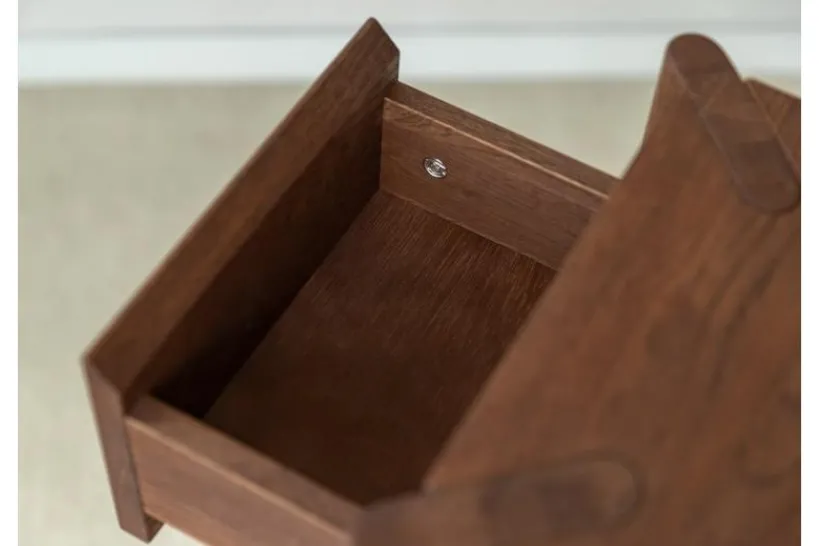 Arrediorg Tavolinetto moderno con cassetto rovere massello