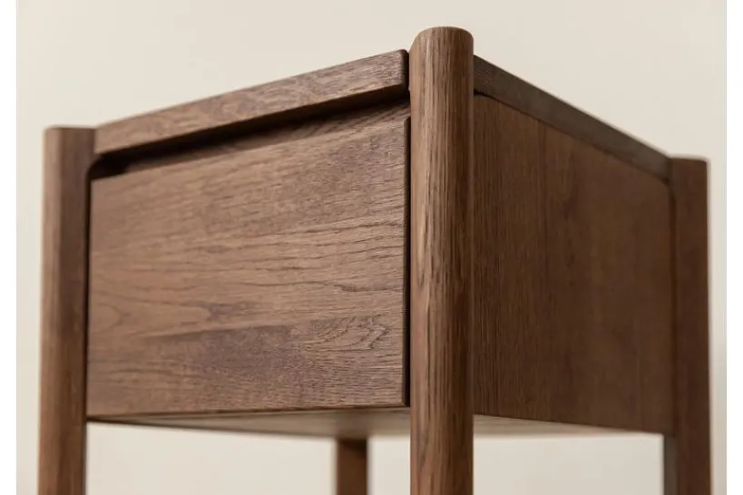 Arrediorg Tavolinetto moderno con cassetto rovere massello