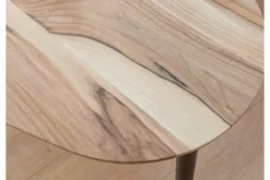 Arrediorg Tavolino moderno ovoidale in legno massello naturale di noce