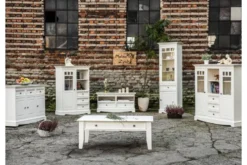 Arrediorg Tavolino rettangolare shabby chic pino massello