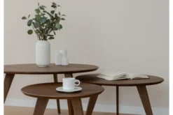 Arrediorg Tavolino rotondo rovere massello 90 cm ORBETELLO