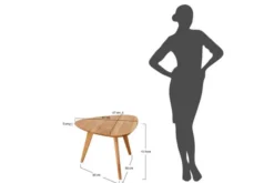 Arrediorg Tavolino massello moderno ovale 67x68 cm Orbetello