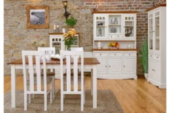 Arrediorg Tavolo allungabile pino massello bianco top color rovere shabby chic