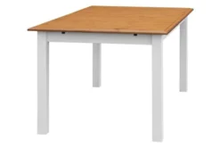 Arrediorg Tavolo allungabile pino massello bianco top color rovere shabby chic