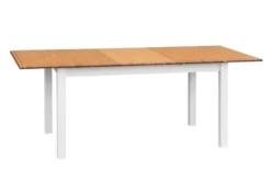 Arrediorg Tavolo allungabile pino massello bianco top color rovere shabby chic