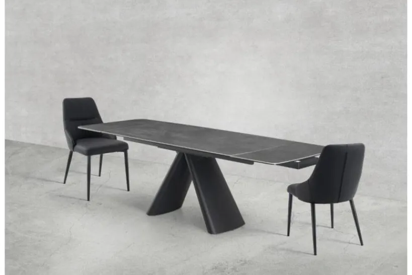 Arrediorg Tavolo allungabile 10 posti 160/240 cm effetto marmo grigio OBSIDIAN