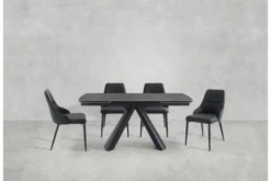Arrediorg Tavolo allungabile 10 posti 160/240 cm effetto marmo grigio OBSIDIAN