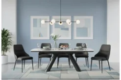 Arrediorg Tavolo moderno allungabile 160/240 cm stile marmo bianco OBSIDIAN