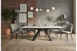 Arrediorg Tavolo moderno allungabile 160/240 cm stile marmo bianco OBSIDIAN