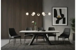 Arrediorg Tavolo moderno allungabile 160/240 cm stile marmo bianco OBSIDIAN