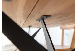 Arrediorg Tavolo moderno ovale in legno massello e metallo nero 160x90 SISTINA
