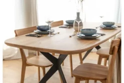 Arrediorg Tavolo ovale in massello e metallo 180x90 SISTINA
