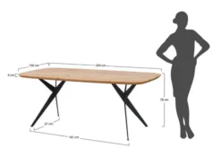 Arrediorg Tavolo piano ovale in 200x100 con gambe in metallo SISTINA