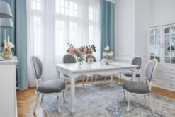 Arrediorg Tavolo provenzale allungabile in legno bianco Princess 828