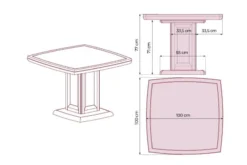 Arrediorg Tavolo riunione quadrato PRESTIGE G610 100 cm