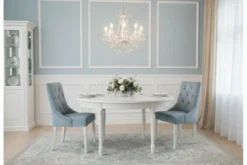 Arrediorg Tavolo rotondo bianco stile provenzale Princess 832