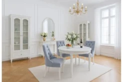 Arrediorg Tavolo rotondo bianco stile provenzale Princess 832