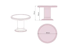 Arrediorg Tavolo rotondo riunione classico per ufficio PRESTIGE G620 da 90 cm