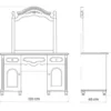 Arrediorg Toilette con specchio Princess 893 colore Bianco