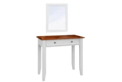 Arrediorg Toletta da trucco shabby chic pino massello bicolore bianco rovere