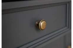 Arrediorg Vetrina alta legno massello di pino grafite e rovere shabby chic