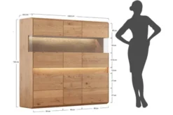 Arrediorg Vetrina 3 ante in legno naturale massello moderna