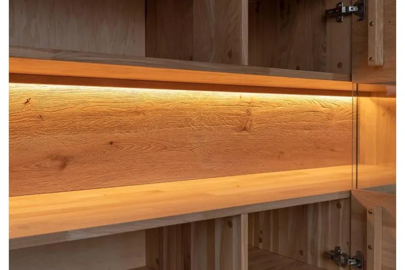 Arrediorg Vetrina 3 ante in legno naturale massello moderna