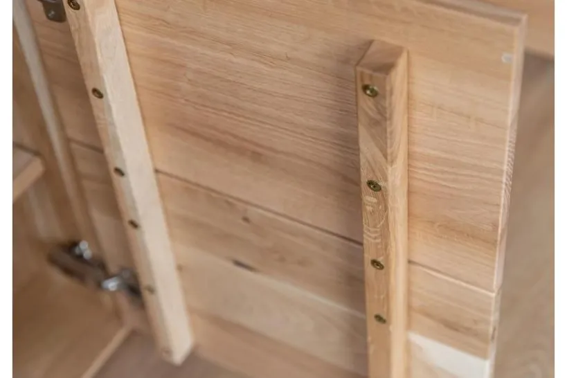 Arrediorg Vetrina 3 ante in legno naturale massello moderna