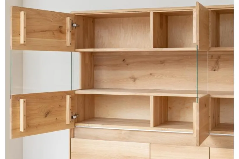 Arrediorg Vetrina 3 ante in legno naturale massello moderna