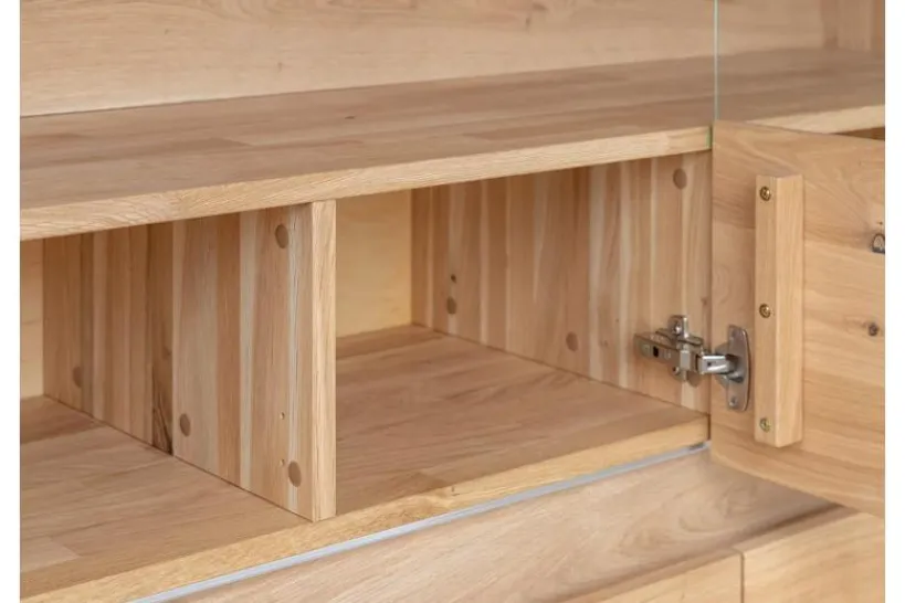 Arrediorg Vetrina 3 ante in legno naturale massello moderna