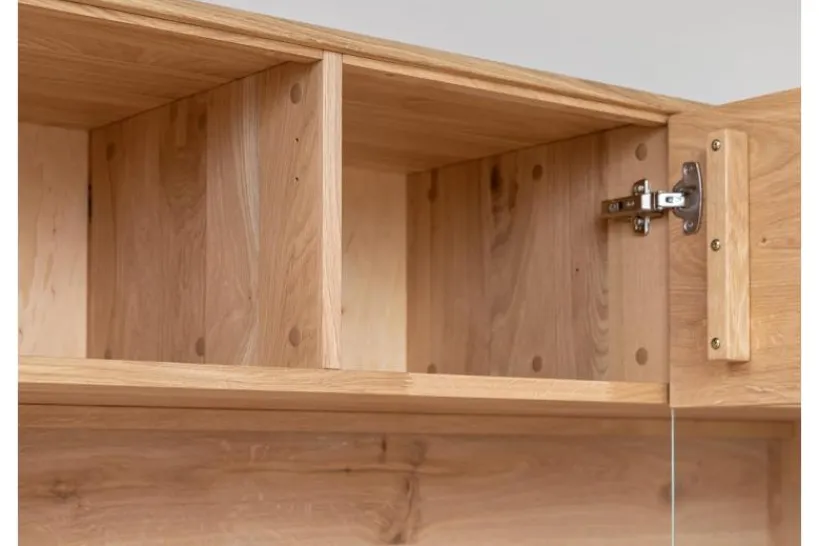 Arrediorg Vetrina 3 ante in legno naturale massello moderna