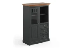 Arrediorg Vetrina bassa shabby chic pino massello grafite piano color rovere