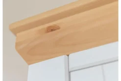 Arrediorg Vetrina due ante legno massello di pino bianca shabby country