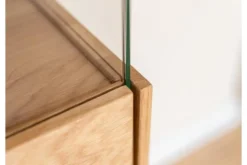 Arrediorg Vetrina moderna 2 ante apertura sinistra in legno massello oliato