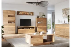 Arrediorg Vetrina moderna 2 ante apertura sinistra in legno massello oliato