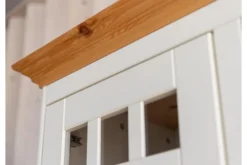 Arrediorg Vetrina shabby chic 2 ante pino massello bianco top naturale