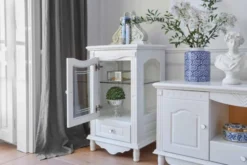 Arrediorg Vetrina stile provenzale bianca a 1 anta Princess 860