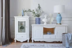 Arrediorg Vetrina stile provenzale bianca a 1 anta Princess 860