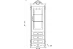 Arrediorg Vetrina tre cassetti classica destra Bella 916